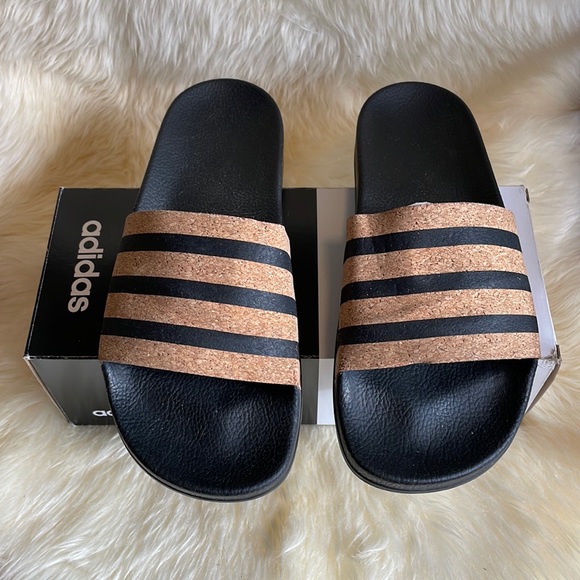Adidas Originals Adilette Cork Slides Wmns size 9/men 8 - Picture 3 of 4